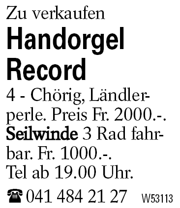 Handorgel Record