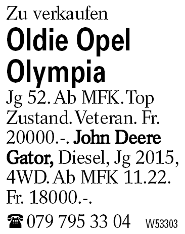 Oldie Opel Olympia
