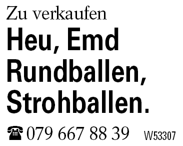 Heu, Emd Rundballen, Strohballen.