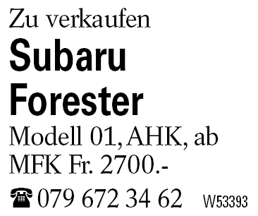 Subaru          Forester