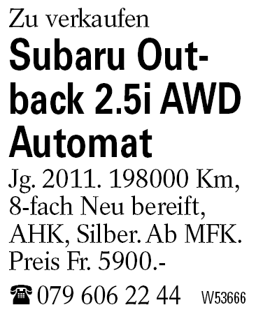 Subaru Outback 2.5i AWD Automat
