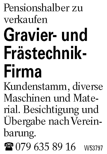 Gravier- und Frästechnik-Firma