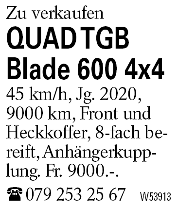 QUAD TGB Blade 600 4x4