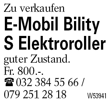 E-Mobil Bility S Elektroroller