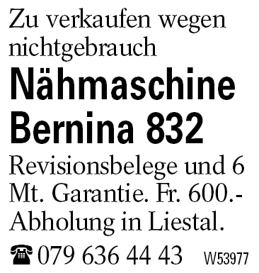 Nähmaschine Bernina 832