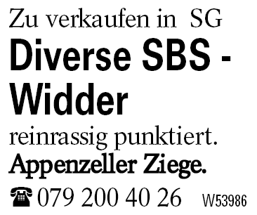 Diverse SBS - Widder